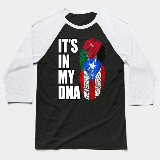 Puerto Rican And Jordanian Mix DNA Flag Heritage Baseball T-Shirt by Just Rep It!!